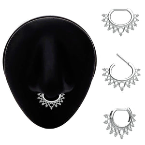 indian nose piercing jewellery - traditional gold septum ring