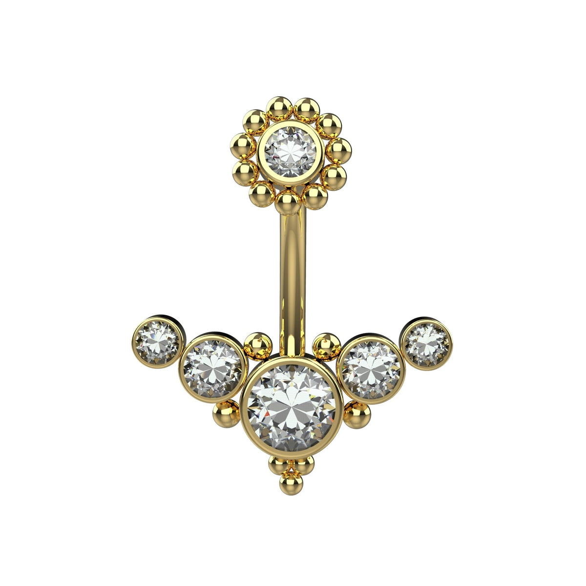 Bali Beaded Belly Button Ring - Gold Belly Rings for Women - IndoLibas