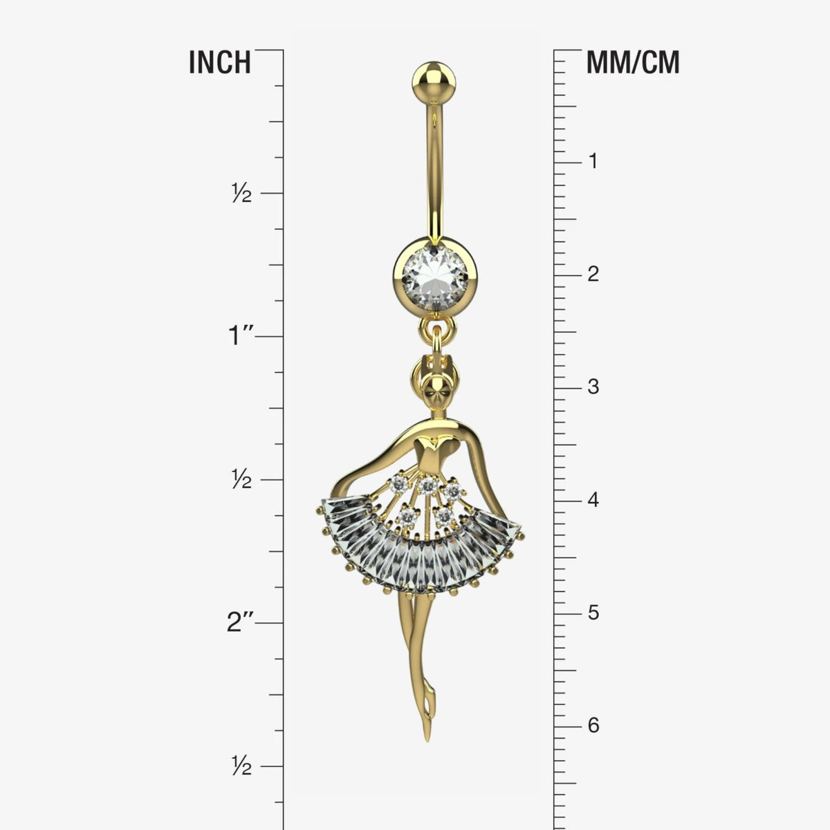 Ballet Navel Ring - Gold Navel Piercing Jewelry - IndoLibas