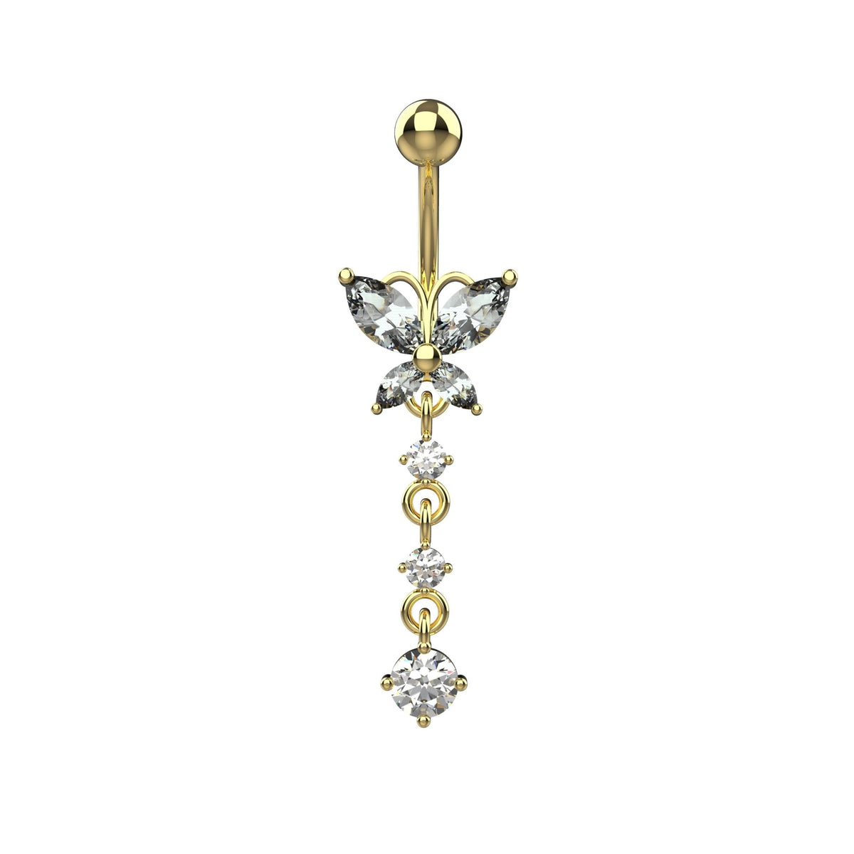 Butterfly Belly Button Ring - Belly Piercing Jewelry - IndoLibas