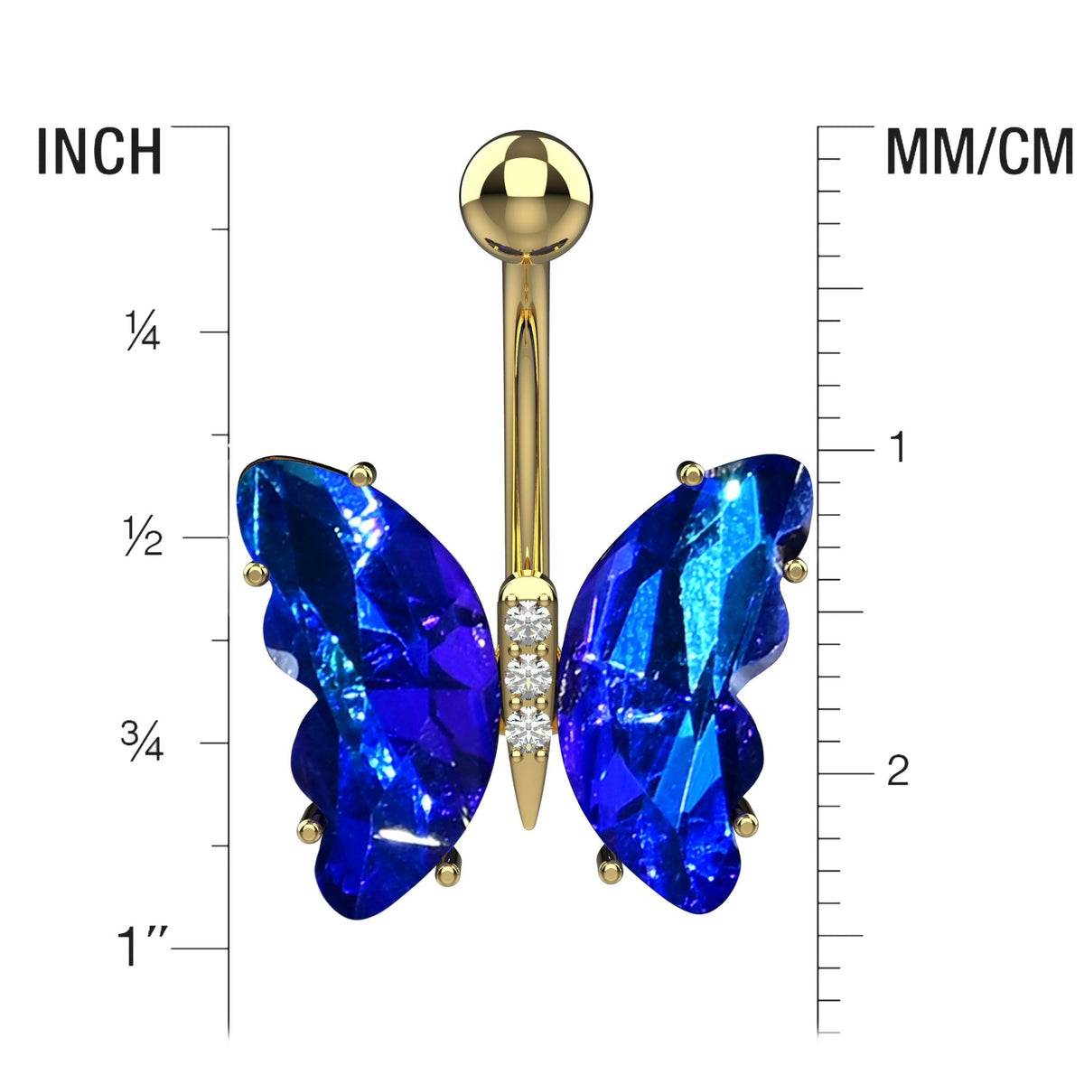 butterfly belly button ring – cute belly ring, navel piercing jewellry for women - IndoLibas