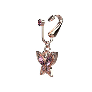 Butterfly Clip On Belly Ring - Fake Belly Button Piercing - IndoLibas