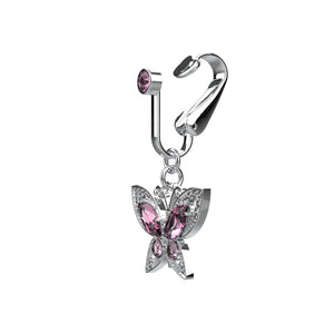 Butterfly Clip On Belly Ring - Fake Belly Button Piercing - IndoLibas