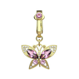 Butterfly Clip On Belly Ring - Fake Belly Button Piercing - IndoLibas