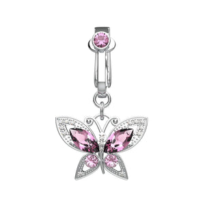Butterfly Clip On Belly Ring - Fake Belly Button Piercing - IndoLibas