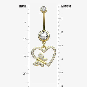 Gold Belly Button Ring Piercing - Size Guide