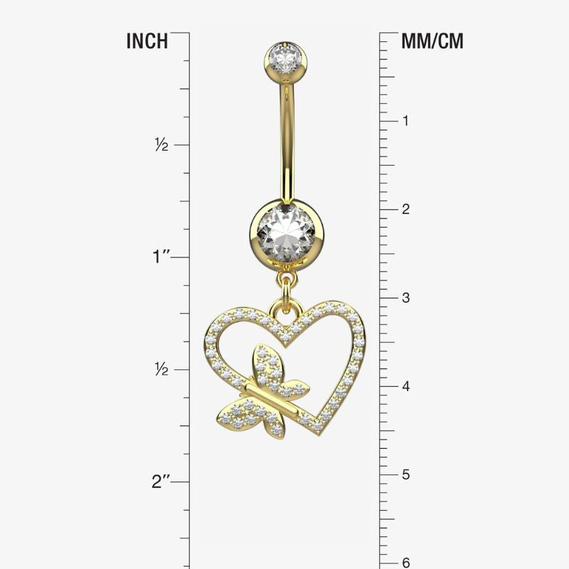 Gold Belly Button Ring Piercing - Size Guide