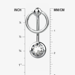 Silver Belly Button Ring Piercing - Size Guide