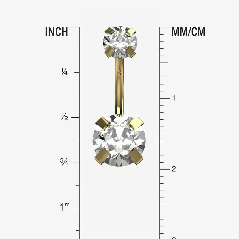 Gold Belly Button Ring Piercing - Size Guide