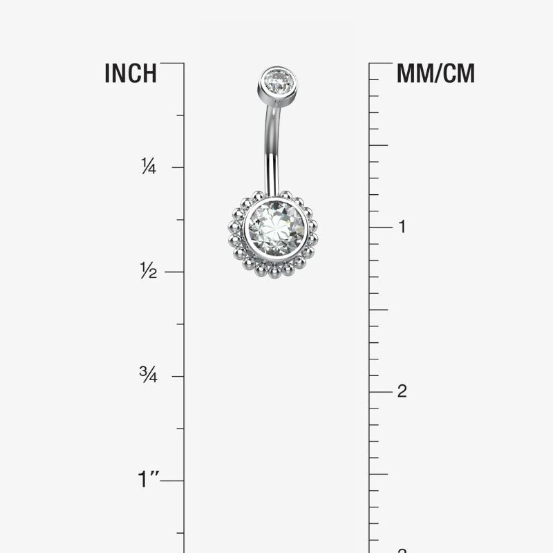 Crystal Belly Button Ring Piercing - Size Guide