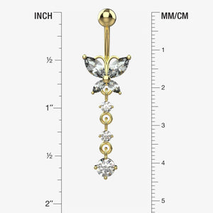 Butterfly Belly Button Ring Piercing - Size Guide