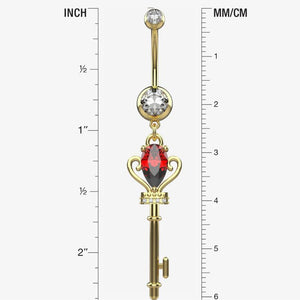 Gold Belly Button Ring Piercing - Size Guide
