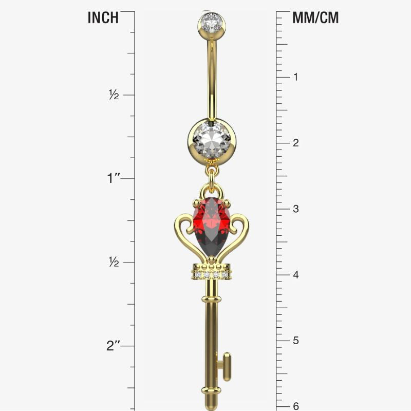 Gold Belly Button Ring Piercing - Size Guide