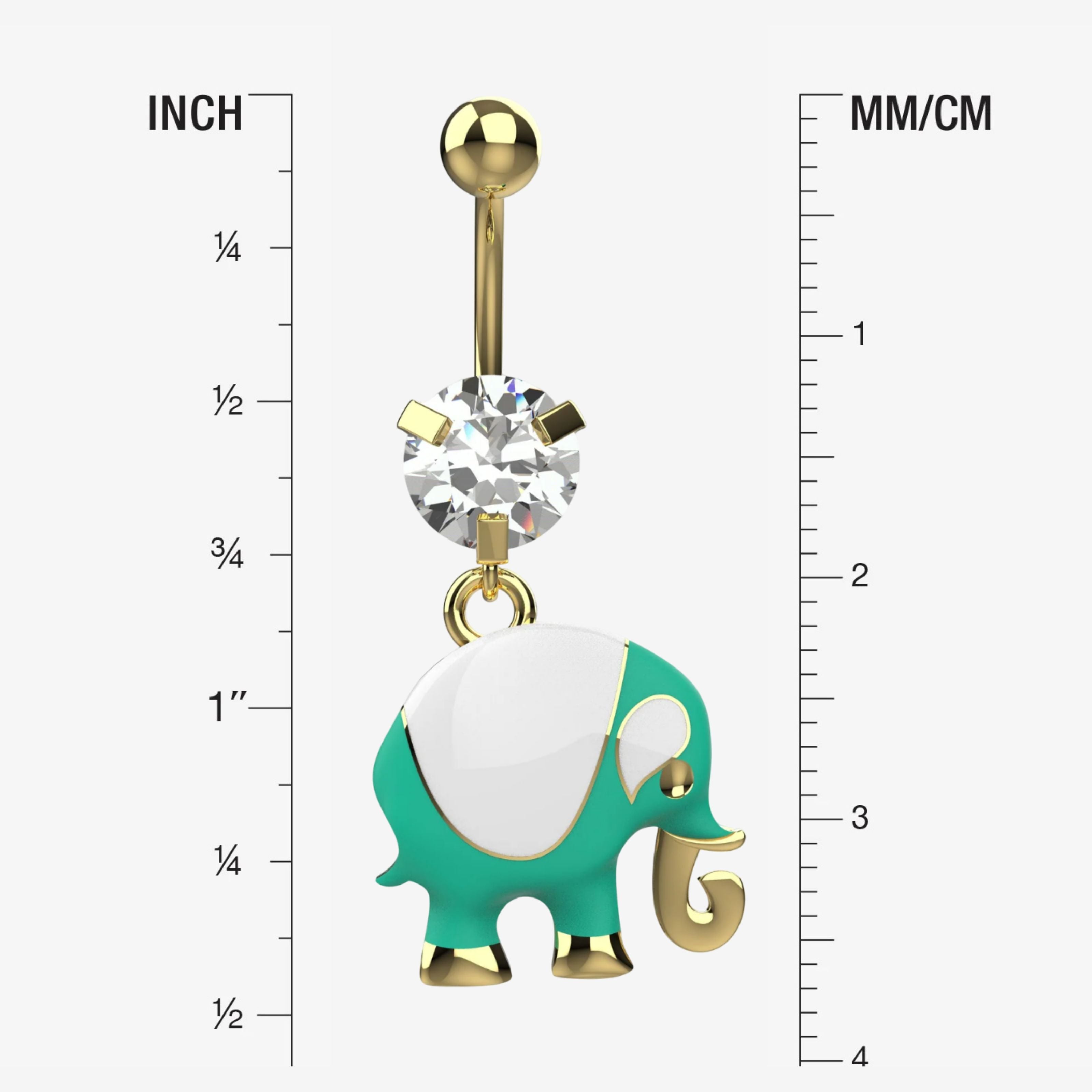 Silver Belly Button Ring Piercing - Size Guide