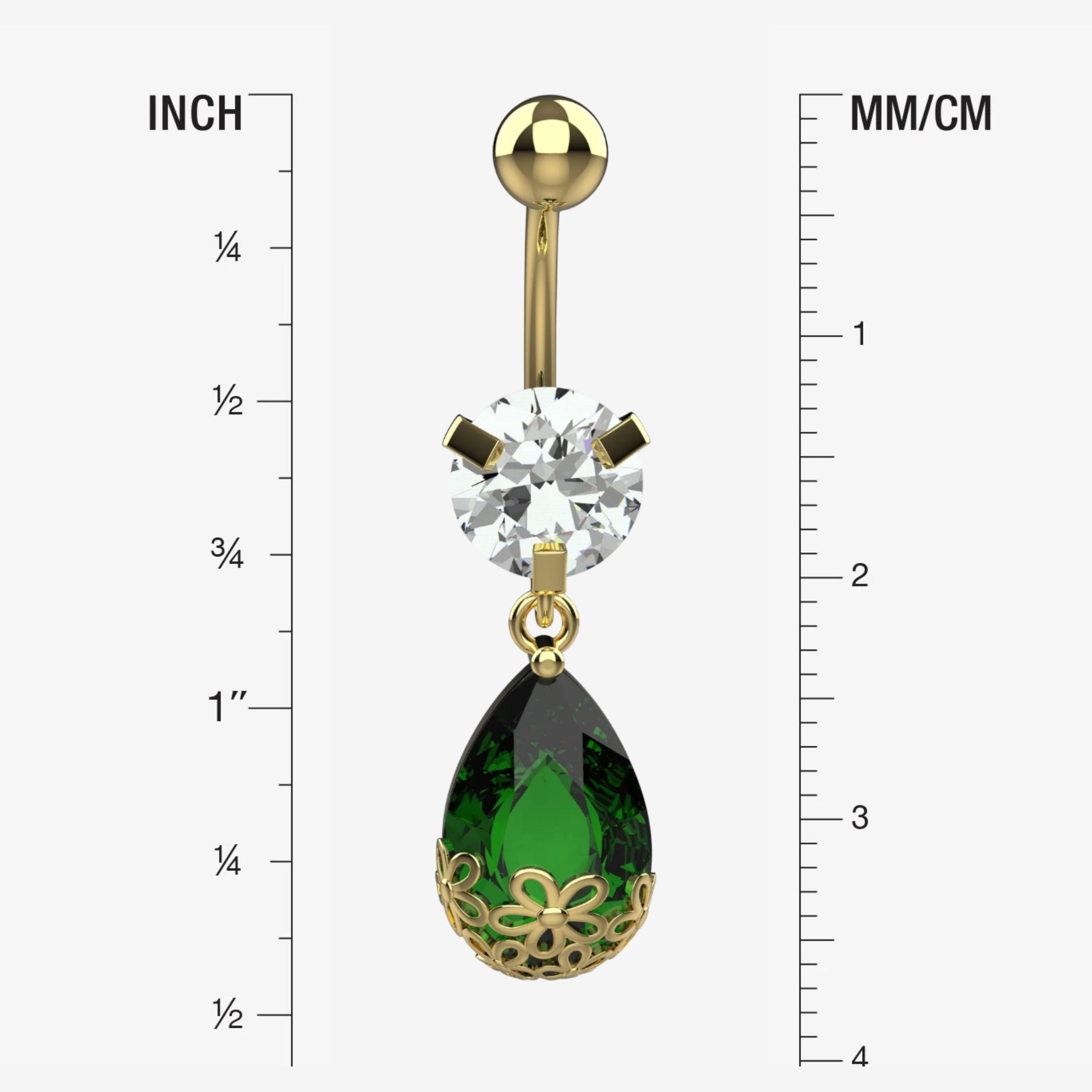 Belly Button Ring Piercing - Size Guide