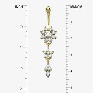 Floral Style Belly Ring Piercing - Size Guide