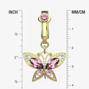 Cute butterfly non piercing navel ring