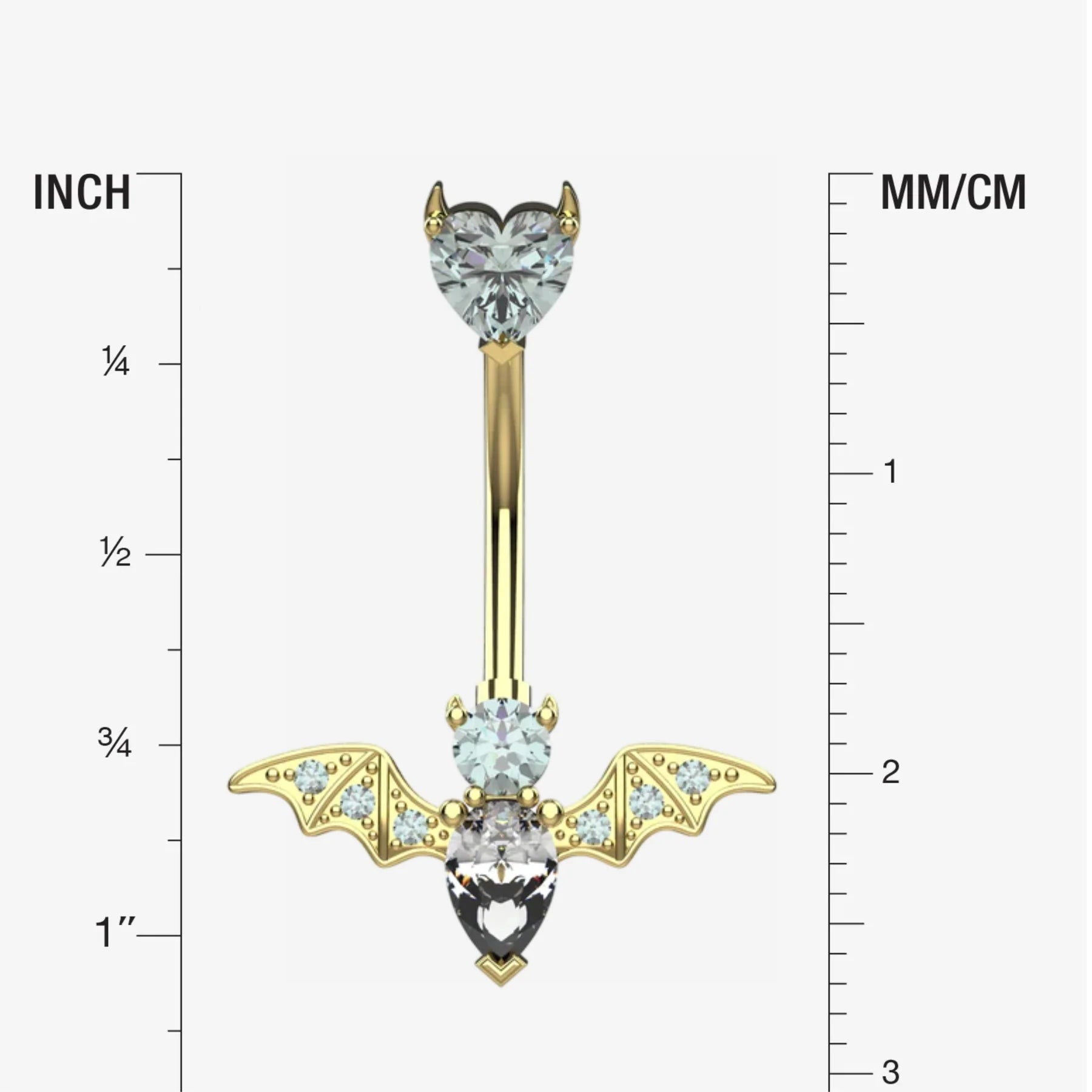 Silver Belly Button Ring Piercing - Size Guide