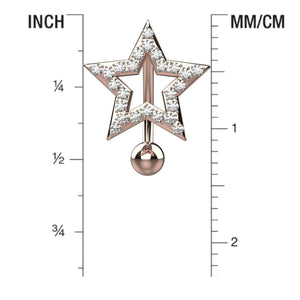 Crystals Star Navel Ring - Reverse Navel Piercing - IndoLibas
