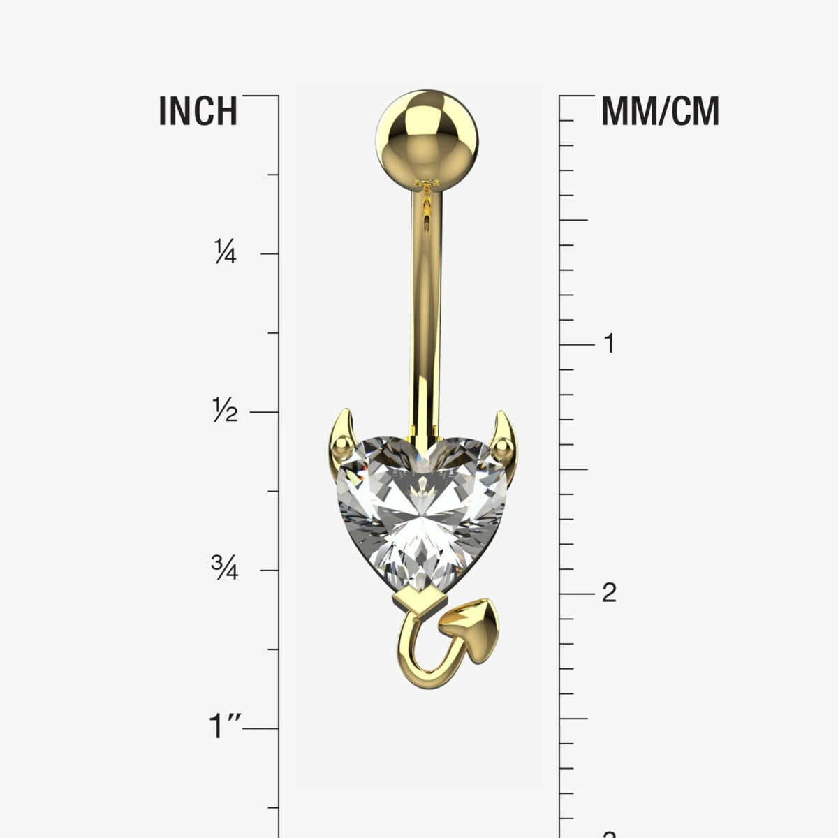 Devil Heart Belly Rings - Tummy Button Piercing Jewelry - IndoLibas