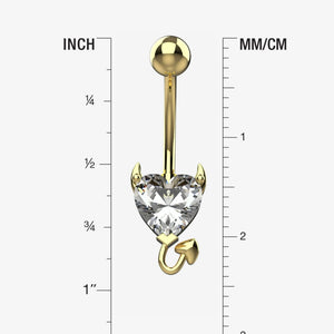 Devil Heart Belly Rings - Tummy Button Piercing Jewelry - IndoLibas