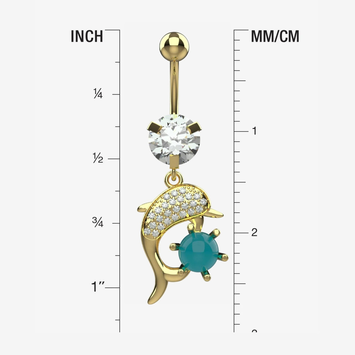 dolphin belly button ring – cute belly button piercing jewellry for women - IndoLibas