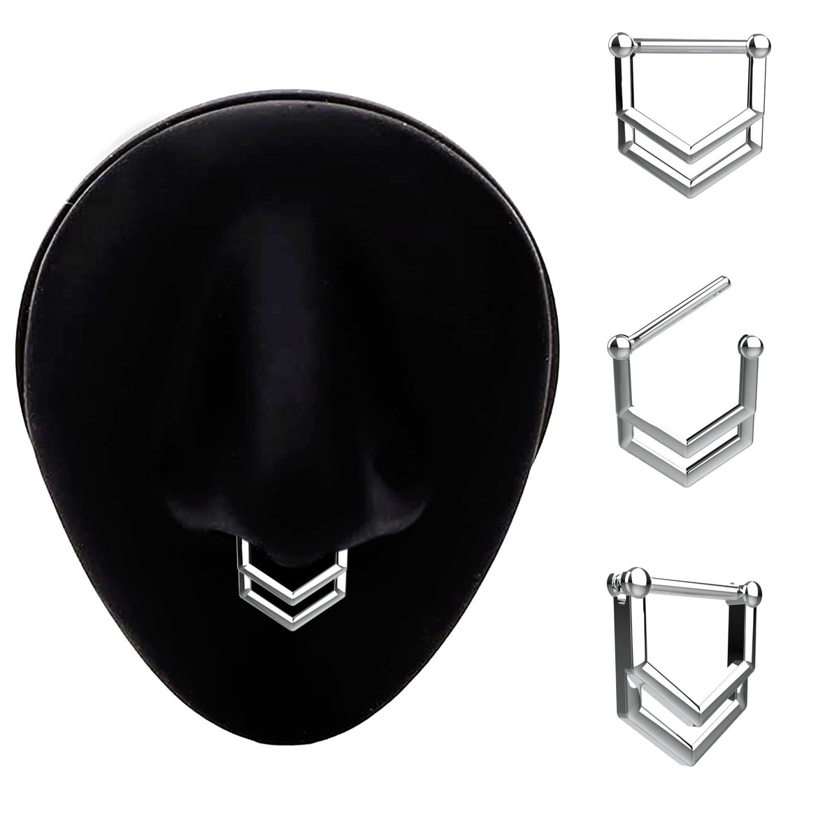Ethnic nose piercing jewellery - tribal septum ring for women - IndoLibas
