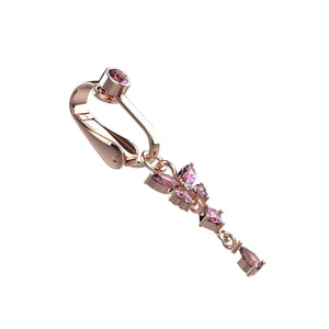 Clip-on navel accessory for a belly ring look without piercing