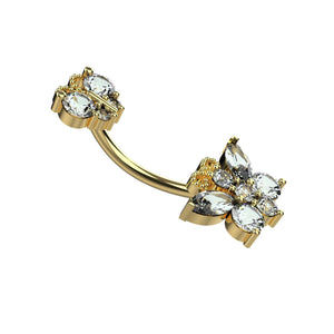 Gold Belly Piercing Jewelry - Luxury Heart Navel Rings - IndoLibas