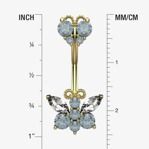 Gold Belly Piercing Jewelry - Luxury Heart Navel Rings - IndoLibas