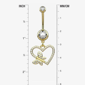 Open heart outline paved with small clear CZ crystals