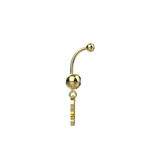 Large round clear CZ crystal on curved bar above heart dangle