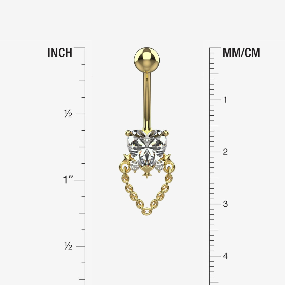heart design belly ring – cute belly button piercing navel jewellery india - IndoLibas