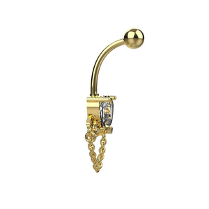heart design belly ring – cute belly button piercing navel jewellery india - IndoLibas