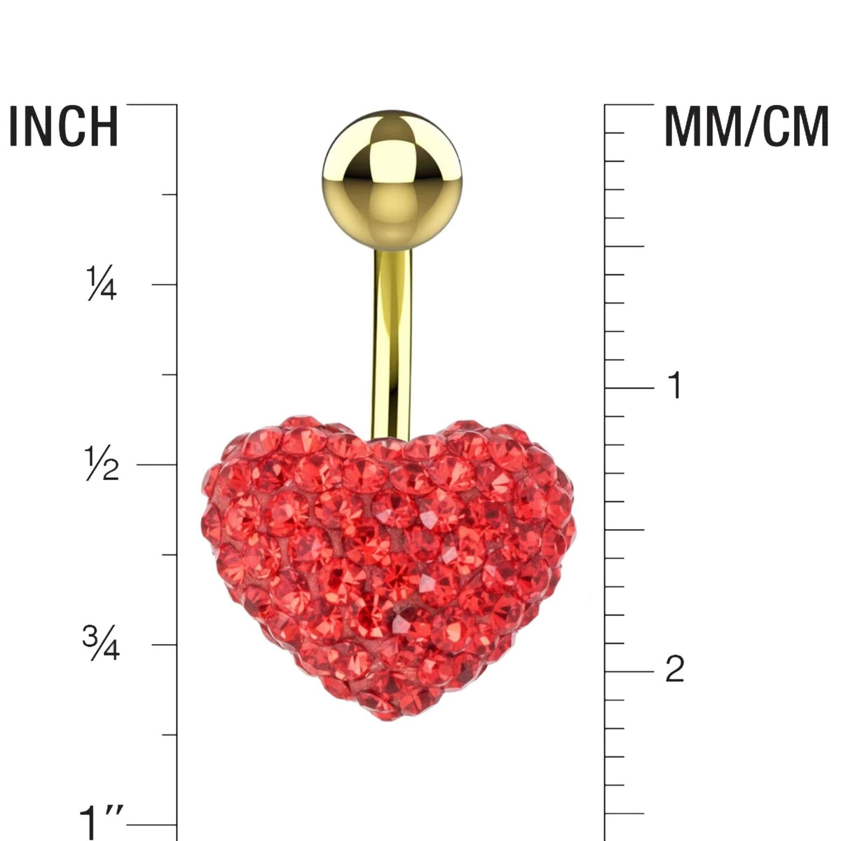 heart design belly ring piercing jewellery - gold belly button rings - IndoLibas