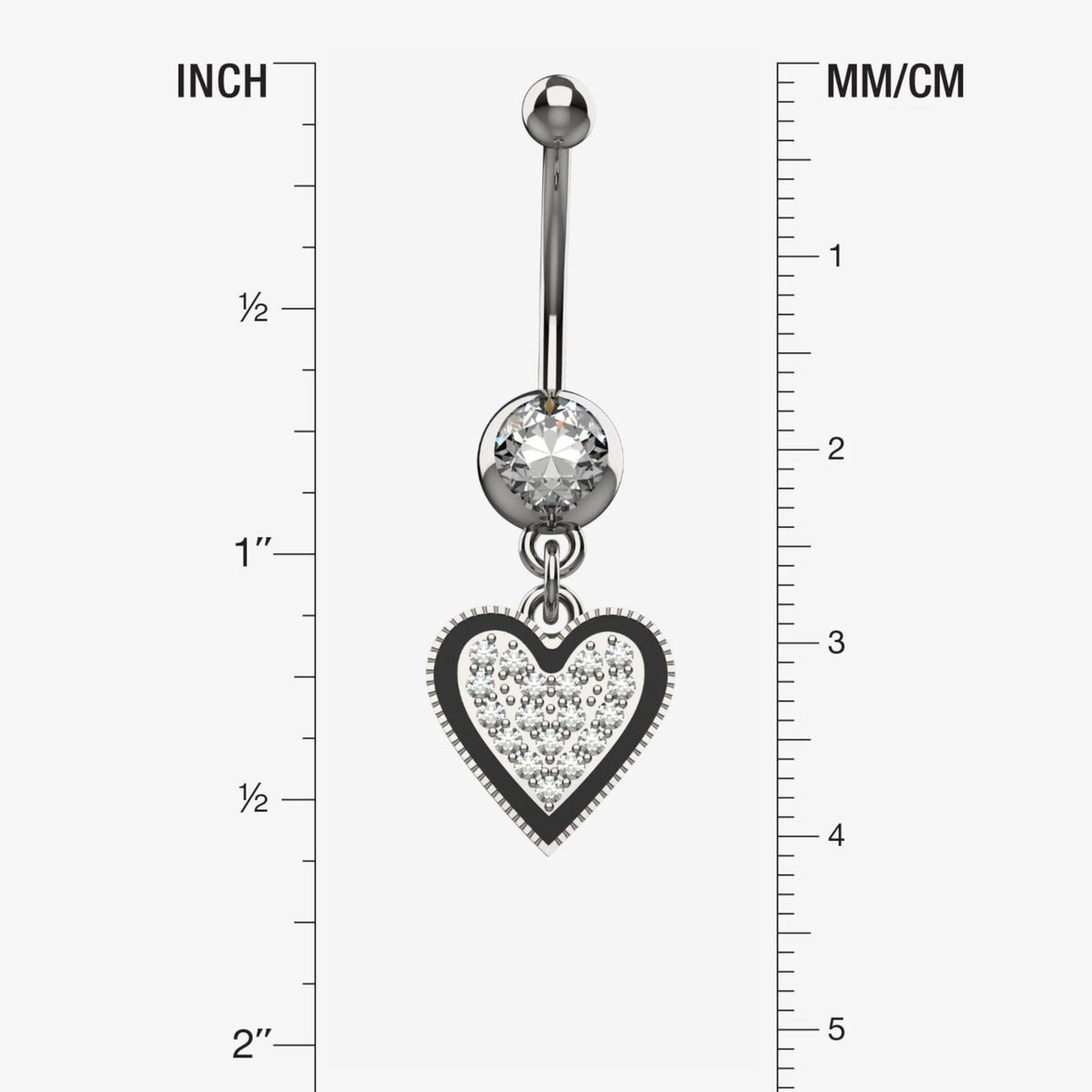 Clear CZ crystal filled open heart charm with textured metal edge