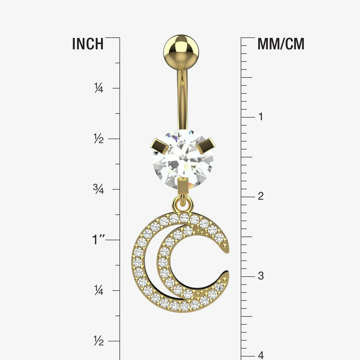 moon belly rings piercing - dangling belly button piercing jewellery - IndoLibas