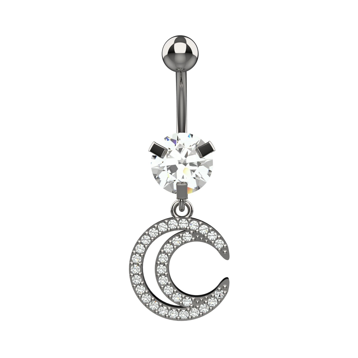 moon belly rings piercing - dangling belly button piercing jewellery - IndoLibas