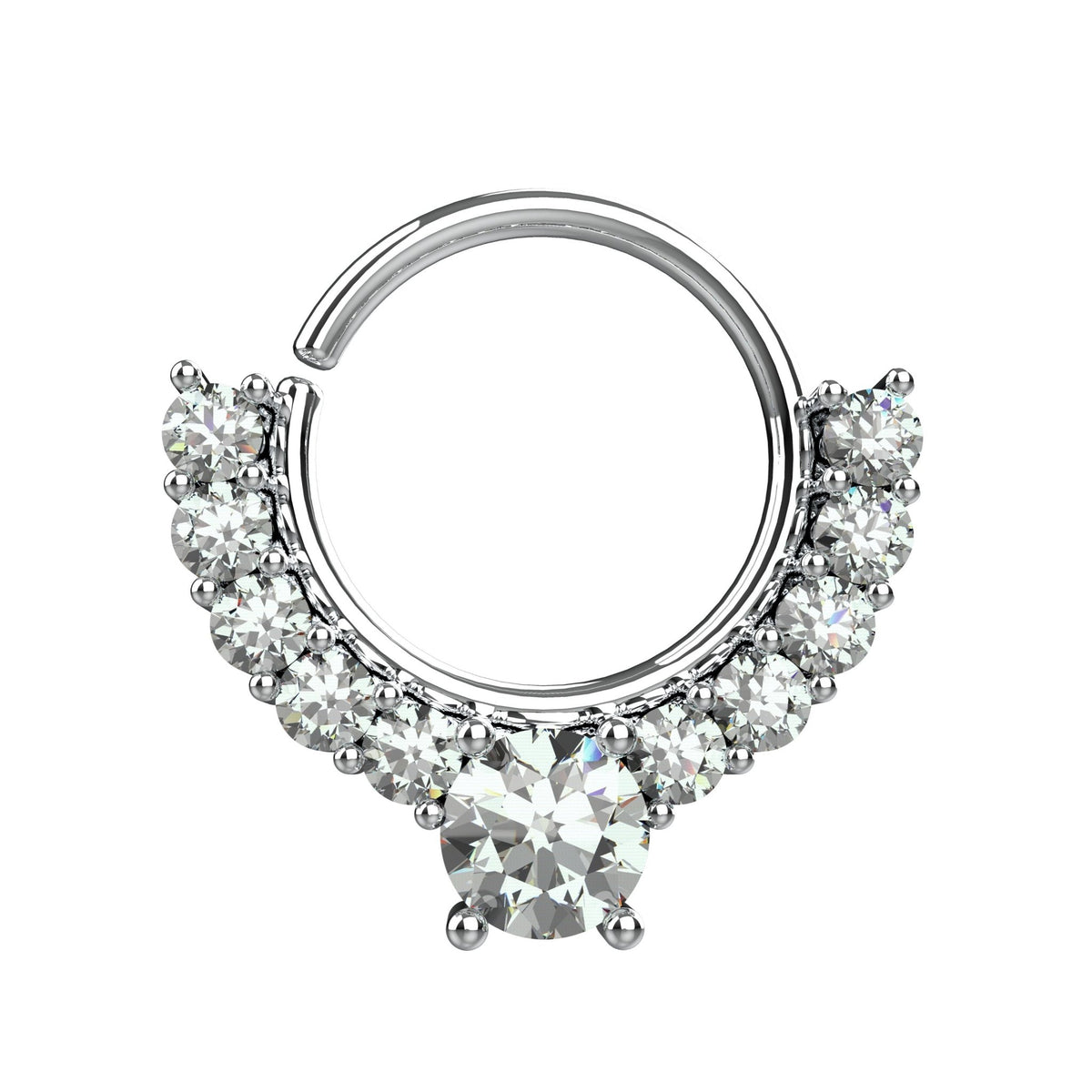 silver septum ring - tribal nose ring piercing, indian nose hoop - IndoLibas
