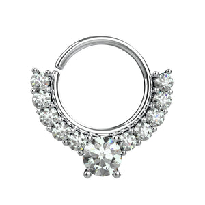 silver septum ring - tribal nose ring piercing, indian nose hoop - IndoLibas