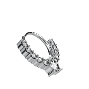 silver septum ring - tribal nose ring piercing, indian nose hoop - IndoLibas