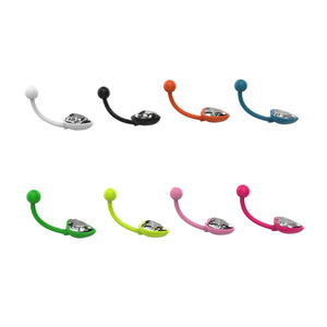 14G 10mm heart CZ belly button ring showing colourful design