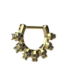 skull design septum ring gold septum piercing tribal jewellery - IndoLibas