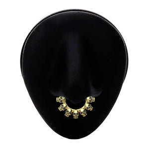 skull design septum ring gold septum piercing tribal jewellery - IndoLibas