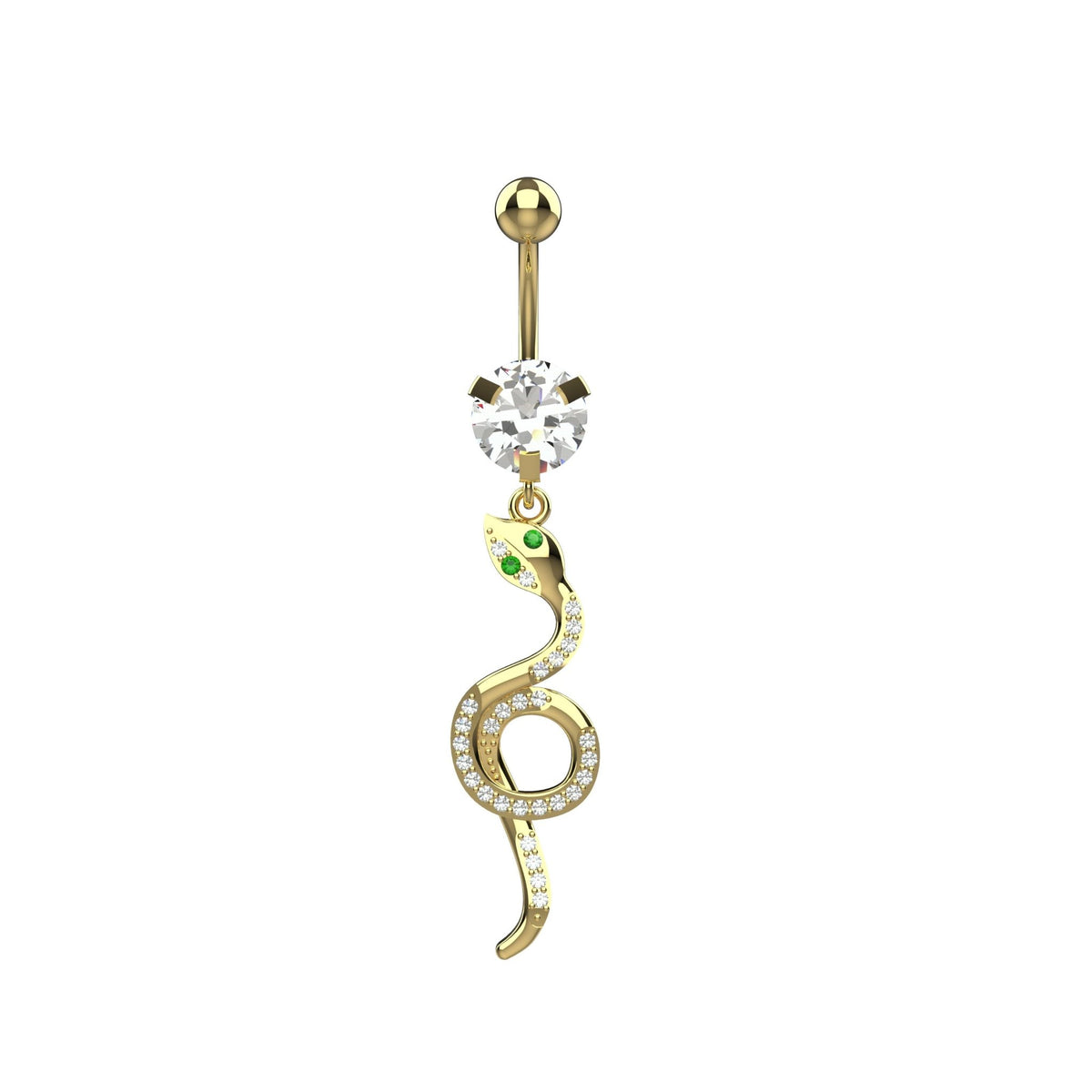 snake dangle belly button ring for women – 14g navel jewellery india - IndoLibas