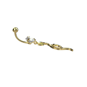 snake dangle belly button ring for women – 14g navel jewellery india - IndoLibas