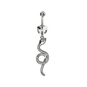 snake dangle belly button ring for women – 14g navel jewellery india - IndoLibas