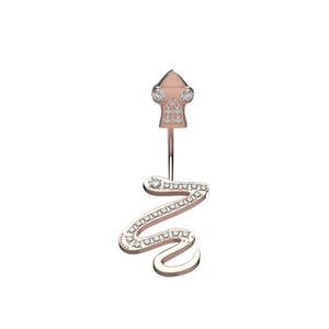 S shaped dangling snake body lined with clear CZ crystals