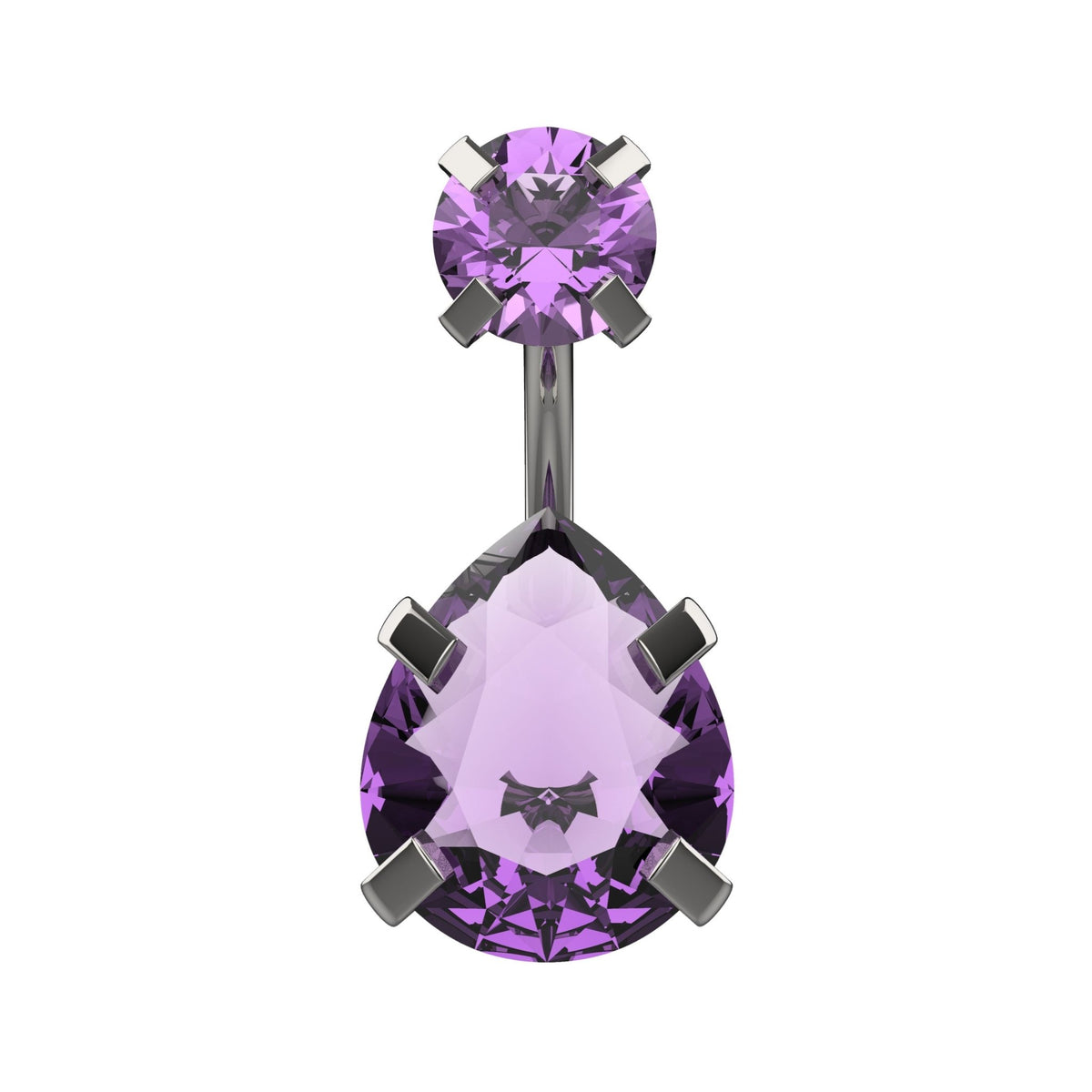 Stylish Belly Ring with Purple Stone - Belly Piercing Jewellery for Women - IndoLibas