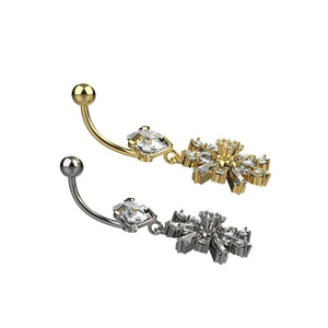 traditional belly ring silver - floral belly button ring for women - IndoLibas